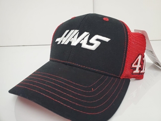 Cole Custer #41 Haas Black/Red Adult Sponsor Hat OSFM Cole Custer #41 Haas Black/Red Trucker Hat OSFM