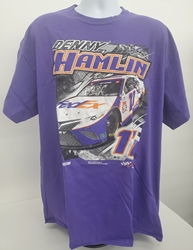 Denny Hamlin Backstretch Purple Shirt Denny Hamlin, Backstretch, Purple Shirt
