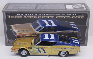 Mario Andretti Autographed #11 Bunnell Motor Co. 1968 Mercury Cyclone 1:24 University of Racing Nascar Diecast Mario Andretti nascar diecast, diecast collectibles, nascar collectibles, nascar apparel, diecast cars, die-cast, racing collectibles, nascar die cast, lionel nascar, lionel diecast, action diecast, university of racing diecast, nhra diecast, nhra die cast, racing collectibles, historical diecast, nascar hat, nascar jacket, nascar shirt,historical racing die cast