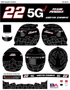 *Preorder* Austin Cindric 2021 Verizon 5G MINI Replica Helmet Austin Cindric, Helmet, NASCAR, BrandArt, Mini Helmet, Replica Helmet