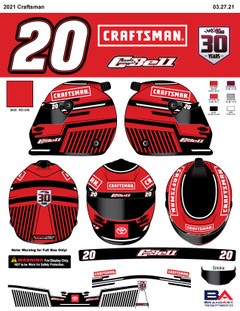 *Preorder* Christopher Bell 2021 Craftsman Full Size Replica Helmet Christopher Bell, Helmet, NASCAR, BrandArt, Full Size Helmet, Replica Helmet