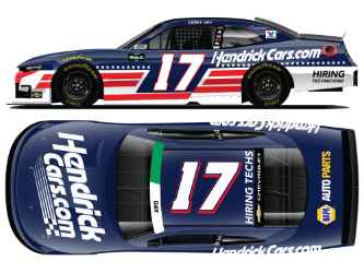 *Preorder* Corey Day 2026 Hendrickcars.com Patriotic 1:24 Color Chrome  Nascar Diecast - OReilly Auto Parts Series Corey Day, Nascar Diecast, 2026 Nascar Diecast, 1:24 Scale Diecast