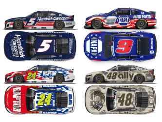 *Preorder* Hendrick Motorsports Patriotic 4-Car Set 1:64 Nascar Diecast Kyle Larson, Alex Bowman, Chase Elliott, William Byron, Nascar diecast